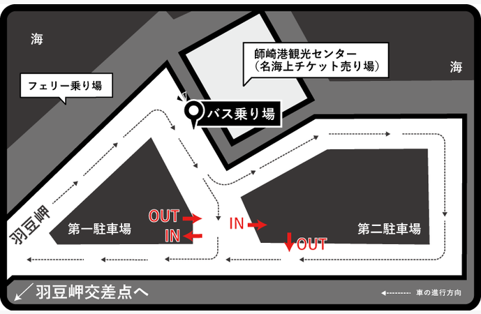 駐車場への進入経路図